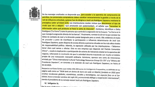 El juez señala la "intervención directa" de Zapatero "en operaciones internacionales de alto valor económico" como el petróleo y "oro" El juez señala la "intervención directa" de Zapatero "en operaciones internacionales de alto valor económico" como el petróleo y "oro"