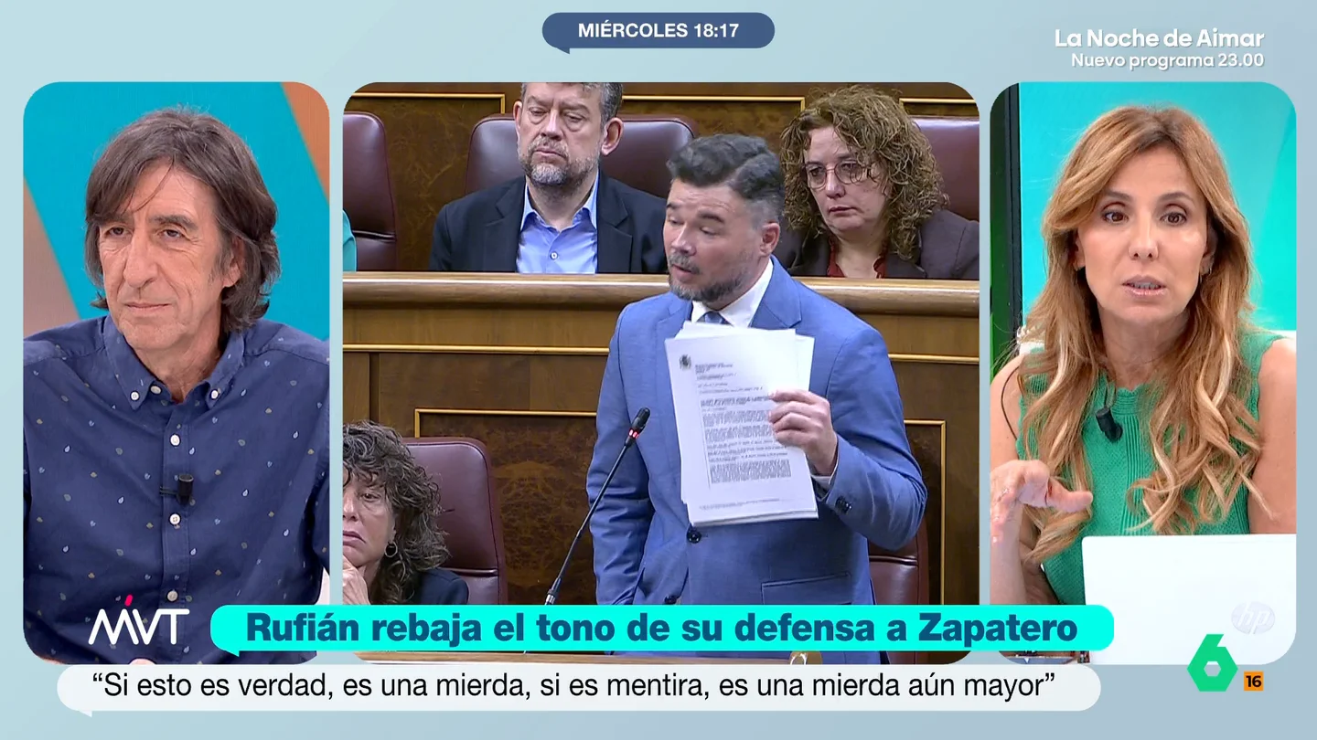 Carmen Morodo, tras la imputación de Zapatero: "Rufián y compañía están ensayando ya la posición de salida" Carmen Morodo asegura que el cambio de posición de Gabriel Rufián de ayer a hoy sobre la imputación de Zapatero "dice mucho a favor de él" y cree que los socios del Gobierno "prevén un fin de ciclo donde Sánchez también está de salida".