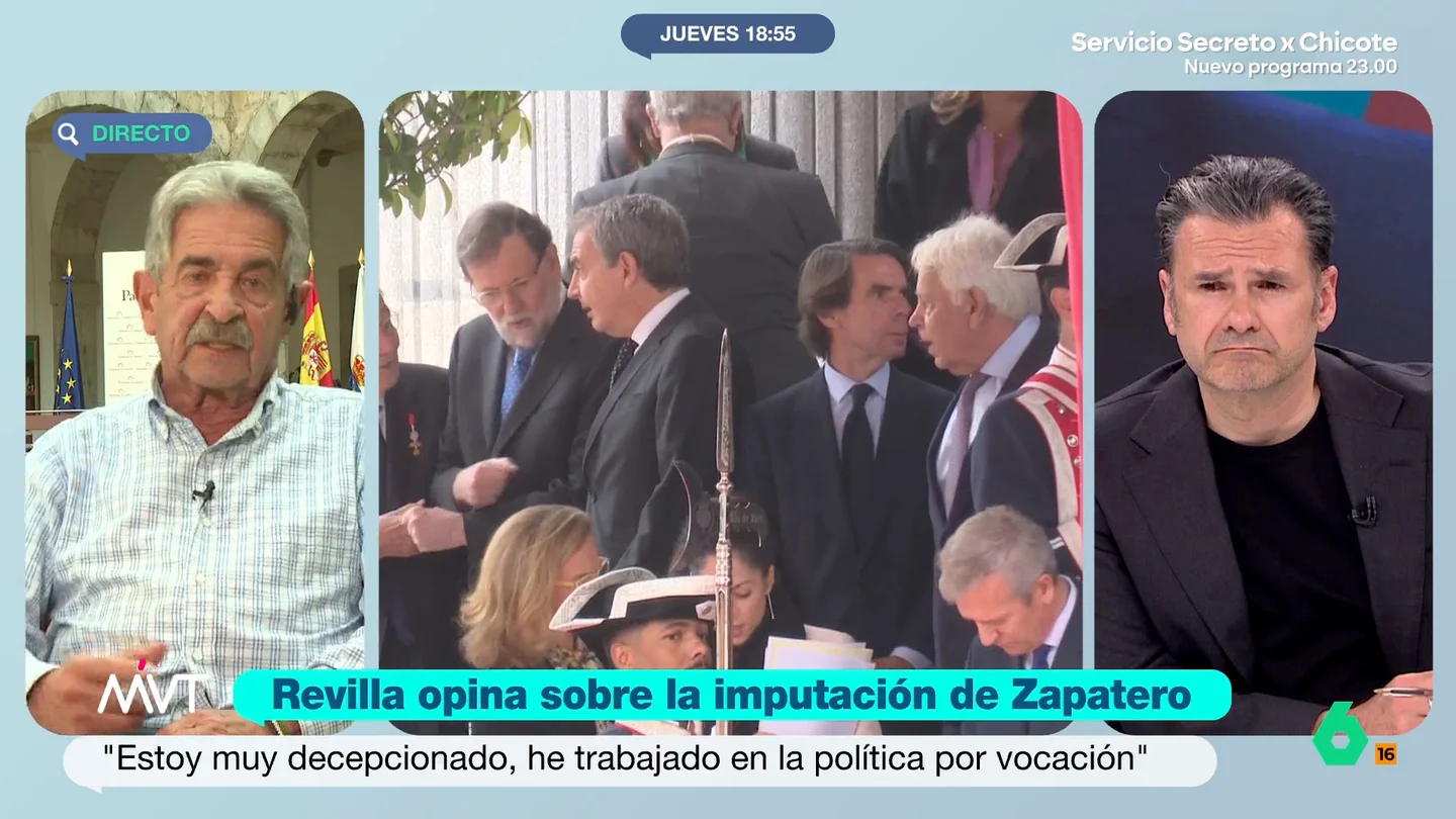 Revilla carga contra los privilegios de los expresidentes tras la imputación de Zapatero: "No se conforman y, en seguida, la puerta giratoria" El expresidente cántabro no duda en manifestar su disconformidad con la decisión de muchos políticos cuando abandonan sus cargos de entrar a formar parte de Consejos de Administración de empresas privadas.