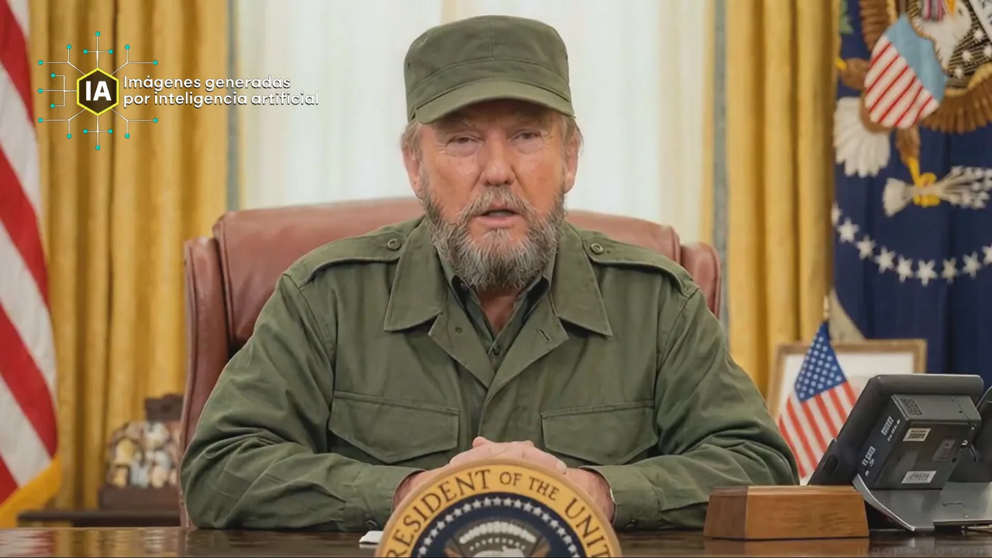 Un Trump hablando a los cubanos y caracterizado como Fidel Castro: la respuesta en redes ante un posible ataque de Trump a Cuba Un Trump hablando a los cubanos y caracterizado como Fidel Castro: la respuesta en redes ante un posible ataque de Trump a Cuba