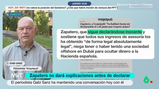 Gabi Sanz desvela los detalles de su conversaci&oacute;n con Zapatero