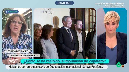 Soraya Rodr&iacute;guez, secretaria de Estado de Cooperaci&oacute;n Internacional durante el Gobierno de Zapatero, comparte en M&aacute;s Vale Tarde su conocimiento del expresidente y explica que, cuando estaba en el Parlamento Europeo, ya denunciaron el rescate de Plus Ultra.