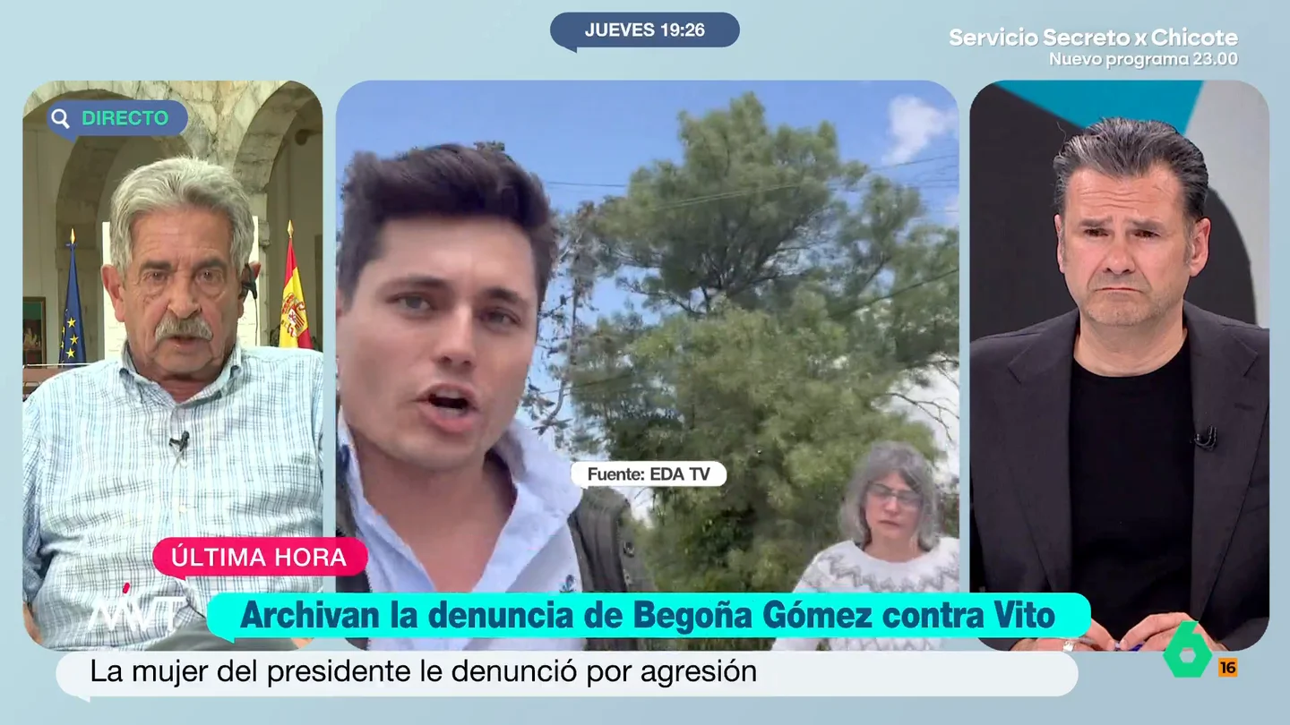 Revilla, sobre Vito Quiles: "Lo que me tiene preocupado es que esté apoyado por el PP. Me dan miedo estos personajes" Miguel Ángel Revilla reflexiona sobre la figura de Vito Quiles tras el archivo de la denuncia de Begoña Gómez y avisa a Feijoo: "Si dentro de unos meses vais a Gobernar, tener a estos personajes, no augura nada bueno para la convivencia de los españoles".
