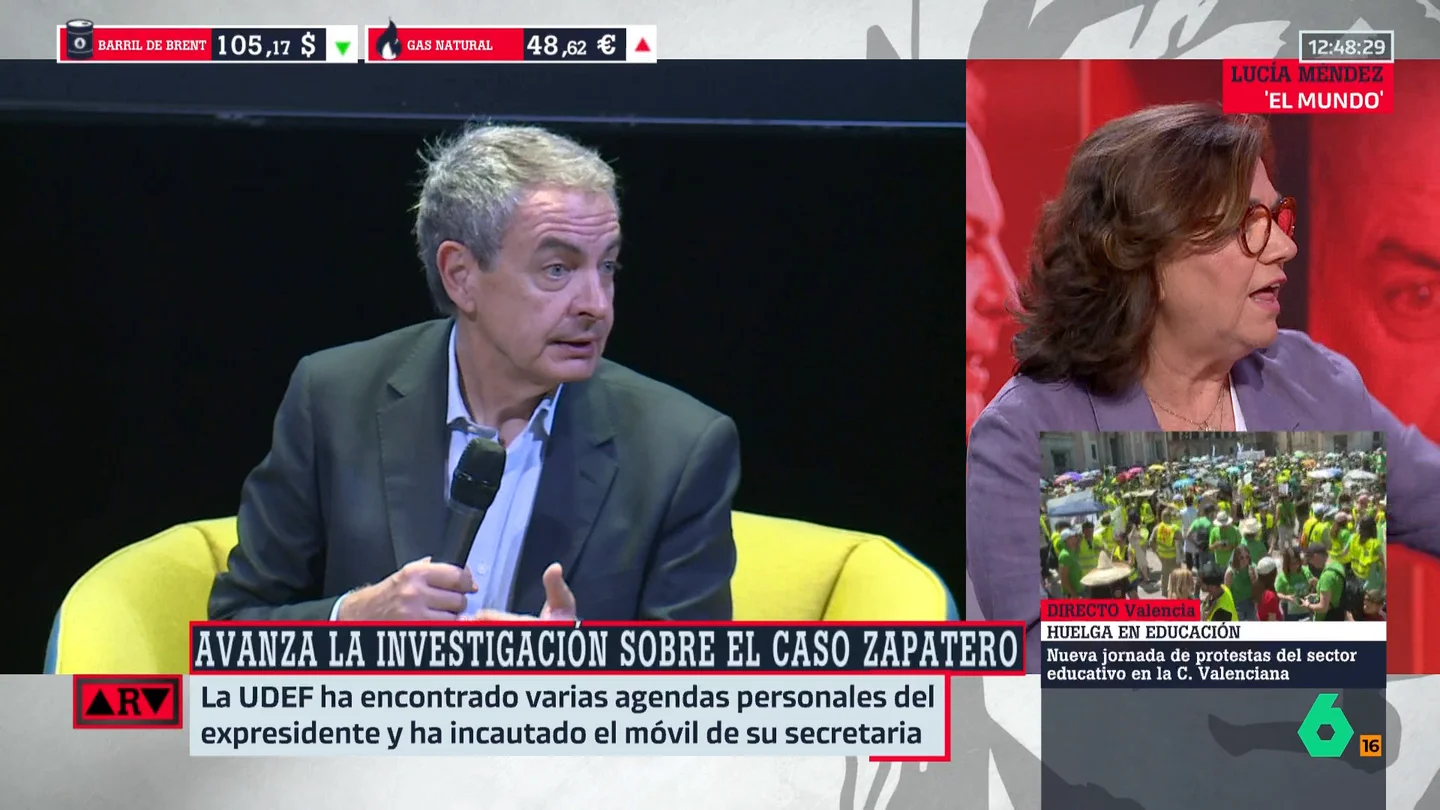 Lucía Méndez, sobre los trabajos de Zapatero en Venezuela: "Siempre dijo que eran altruistas y jamás admitió ningún negocio" Lucía Méndez, sobre los trabajos de Zapatero en Venezuela: "Siempre dijo que eran altruistas y jamás admitió ningún negocio"