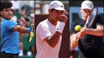 Carlos Alcaraz, Rafa J&oacute;dar y Jannik Sinner 