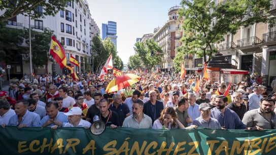 Manifestaci&oacute;n organizada por la ultraderecha para pedir la dimisi&oacute;n de Pedro S&aacute;nchez.