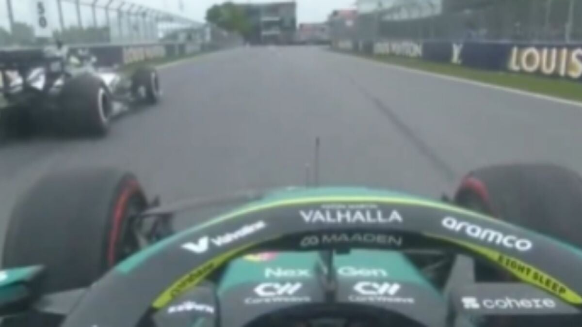 El gesto de enfado de Fernando Alonso con 'Checo' Pérez en la clasificación de Canadá