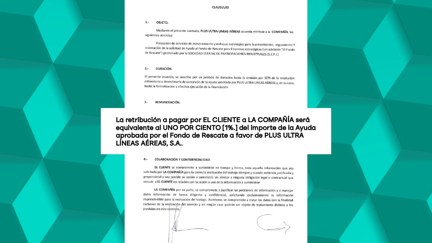 Extracto del contrato de la comisión del 1% entre Idella Consulenza y Plus Ultra Extracto del contrato de la comisión del 1% entre Idella Consulenza y Plus Ultra
