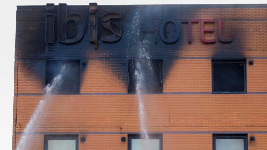 Hotel incendiado en M&aacute;laga.