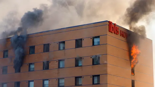 Incendio en un hotel en Málaga. Incendio en un hotel en Málaga.