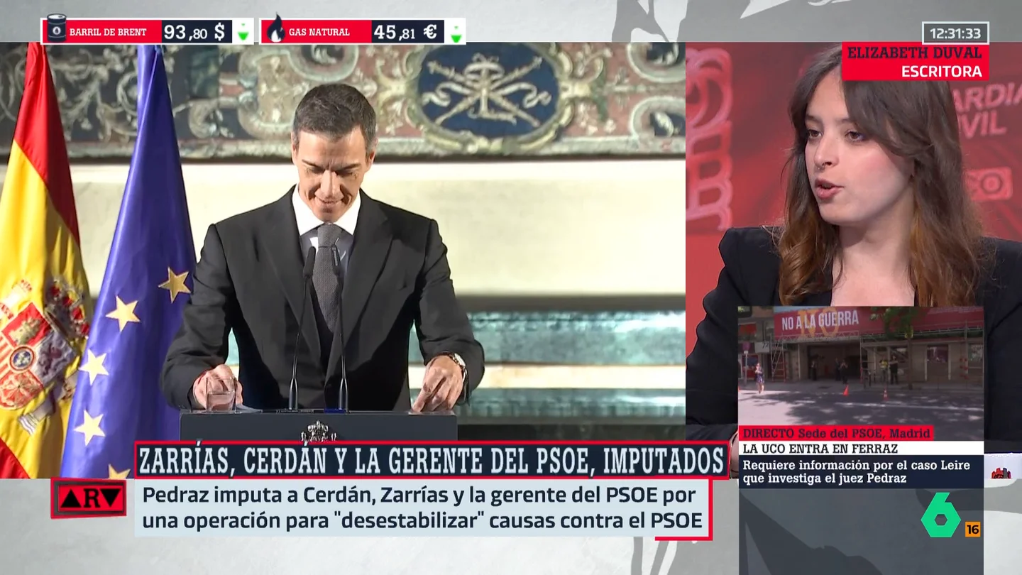 Elizabeth Duval: "Sumar debería replantearse por qué termina defendiendo al PSOE con más intensidad de la que el propio PSOE se defiende a sí mismo" Elizabeth Duval: "Sumar debería replantearse por qué termina defendiendo al PSOE con más intensidad de la que el propio PSOE se defiende a sí mismo"
