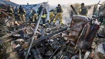 Imagen de archivo de un ataque ruso contra una zona residencial en J&aacute;rkiv.