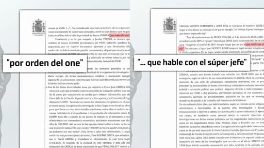 La trama hablaba de un "s&uacute;per jefe" y "el one" por encima de Cerd&aacute;n que tomaba las decisiones para derrocar causas contra el PSOE