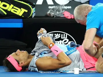Rafa Nadal durante un partido de tenis Rafa Nadal durante un partido de tenis
