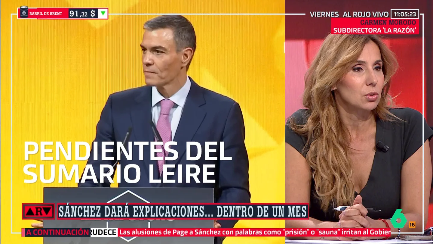 Carmen Morodo: "Hoy Pedro Sánchez está más solo que nunca" Carmen Morodo: "Hoy Pedro Sánchez está más solo que nunca"