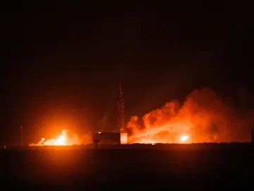 Explosión del cohete de Blue Origin durante una prueba Explosión del cohete de Blue Origin durante una prueba
