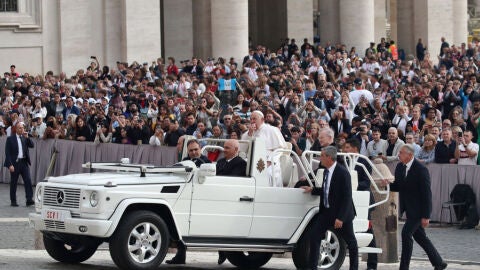 El papa Francisco, en la audiencia general semanal en el Vaticano.