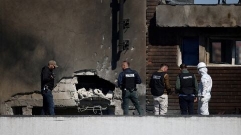 Edificio en Galati alcanzado por un dron ruso