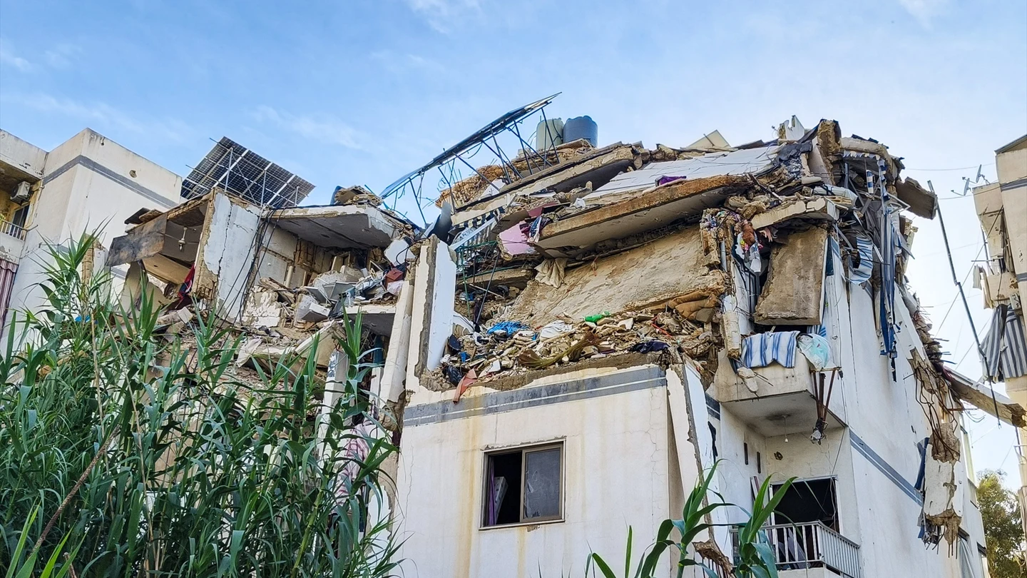 Imagen de un edificio en Líbano destruido tras un ataque israelí Imagen de un edificio en Líbano destruido tras un ataque israelí