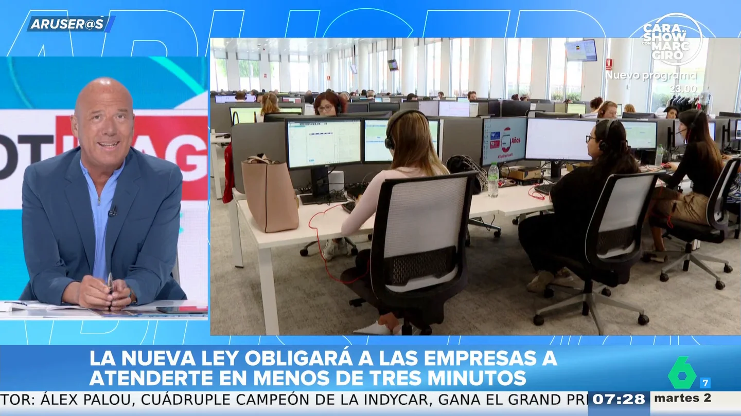 Alfonso Arús, a la nueva ley que promete acabar con las eternas esperas al teléfono: "¡No me lo creo!" Alfonso Arús, a la nueva ley que promete acabar con las eternas esperas al teléfono: "¡No me lo creo!"