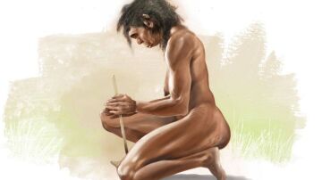 Recreaci&oacute;n art&iacute;stica de una mujer 'Homo erectus'