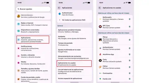 Aplicaciones no usadas app-no-usadas