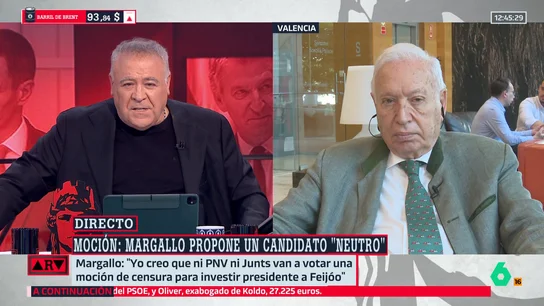 Margallo propone una moción de censura "constructiva" con un candidato "neutro" que convoque elecciones: "Un año más de legislatura sería catastrófico" Margallo propone una moción de censura "constructiva" con un candidato "neutro" que convoque elecciones: "Un año más de legislatura sería catastrófico"