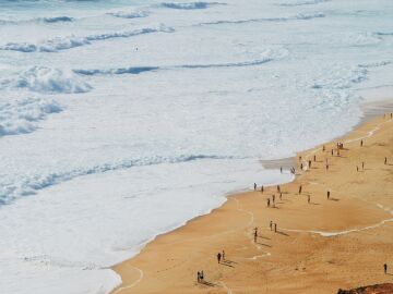 Playa de Nazar&eacute;, en Portugal