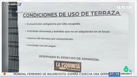 Consumición obligatoria por silla ocupada y de máximo 30 minutos: los requisitos de una cafetería a sus clientes Consumición obligatoria por silla ocupada y de máximo 30 minutos: los requisitos de una cafetería a sus clientes