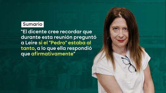 Un empresario declaró a la UCO que preguntó a Leire Díez si "Pedro estaba al tanto" y le respondió "sí" Un empresario declaró a la UCO que preguntó a Leire Díez si "Pedro estaba al tanto" y le respondió "sí"