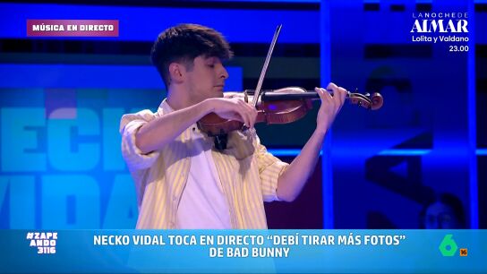 Necko Vidal se atreve en esta ocasi&oacute;n con uno de los artistas del moment, Bad Bunny, y versiona al viol&iacute;n 'Deb&iacute; tirar m&aacute;s fotos', uno de los temas m&aacute;s conocidos del artista que sigue llenando estadios en Espa&ntilde;a.