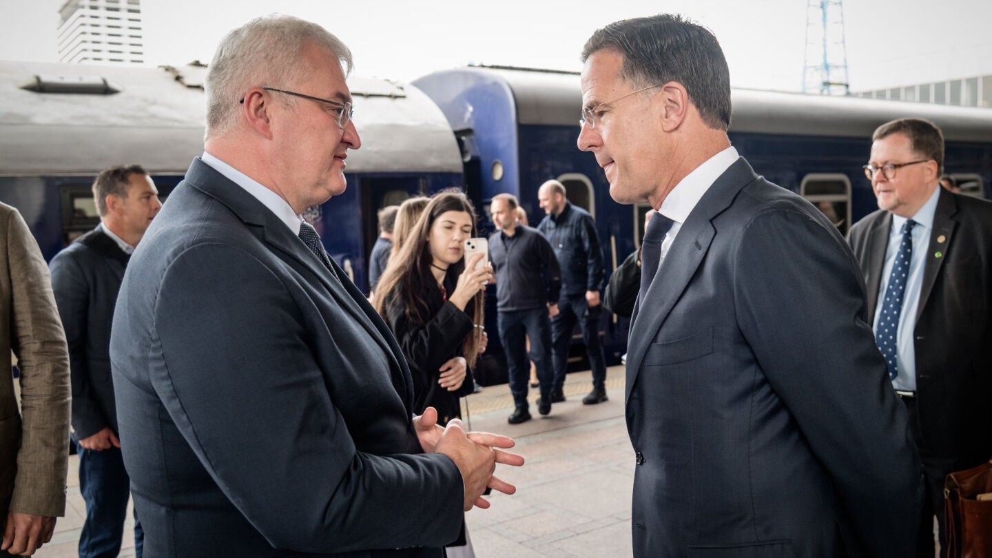 Mark Rutte, a su llegada a Kyiv