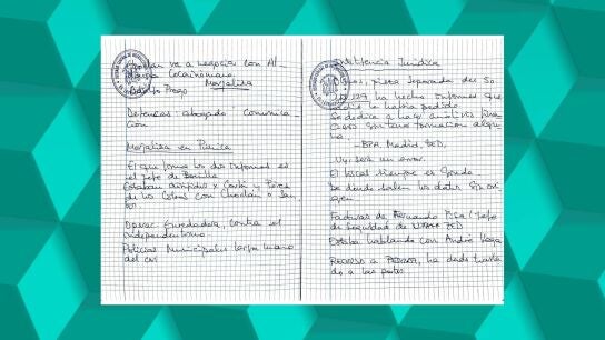 Parte del contenido de la libreta intervenida a Leire D&iacute;ez por parte de la UCO