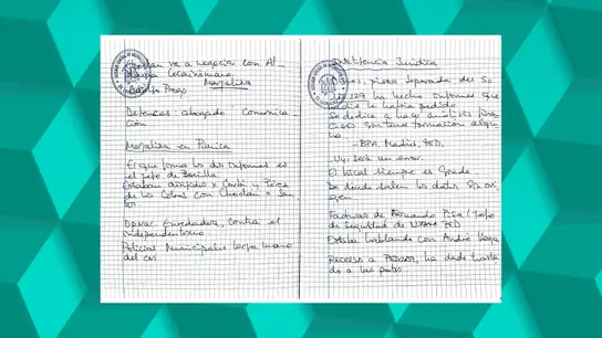 Parte del contenido de la libreta intervenida a Leire Díez por parte de la UCO Parte del contenido de la libreta intervenida a Leire Díez por parte de la UCO