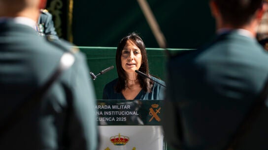La directora general de la Guardia Civil, Mercedes Gonz&aacute;lez, durante el acto central de celebraci&oacute;n de la festividad de la Virgen del Pilar, Patrona de la Guardia Civil, a 5 de octubre de 2025, en Cuenca