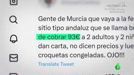 La sorpresa de una familia al tener que pagar 93 euros de cuenta en una feria de Murcia: "Pagamos 18 euros por unas croquetas congeladas"