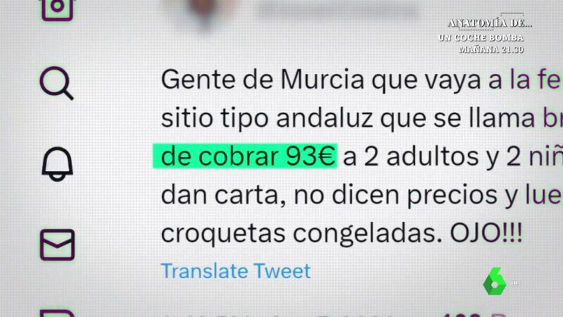 La sorpresa de una familia al tener que pagar 93 euros de cuenta en una feria de Murcia: "Pagamos 18 euros por unas croquetas congeladas"
