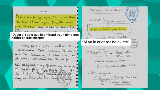 Algunas reflexiones de Leire Díez en sus libretas. Algunas reflexiones de Leire Díez en sus libretas.