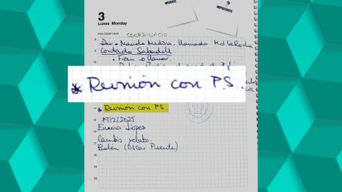 Leire D&iacute;ez apunt&oacute; "reuni&oacute;n con P. S." en una de sus agendas incautadas por la UCO en la causa de las cloacas del PSOE