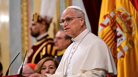 El Papa León XIV pronuncia un discurso durante una sesión conjunta en el Congreso de los Diputados El Papa León XIV pronuncia un discurso durante una sesión conjunta en el Congreso de los Diputados