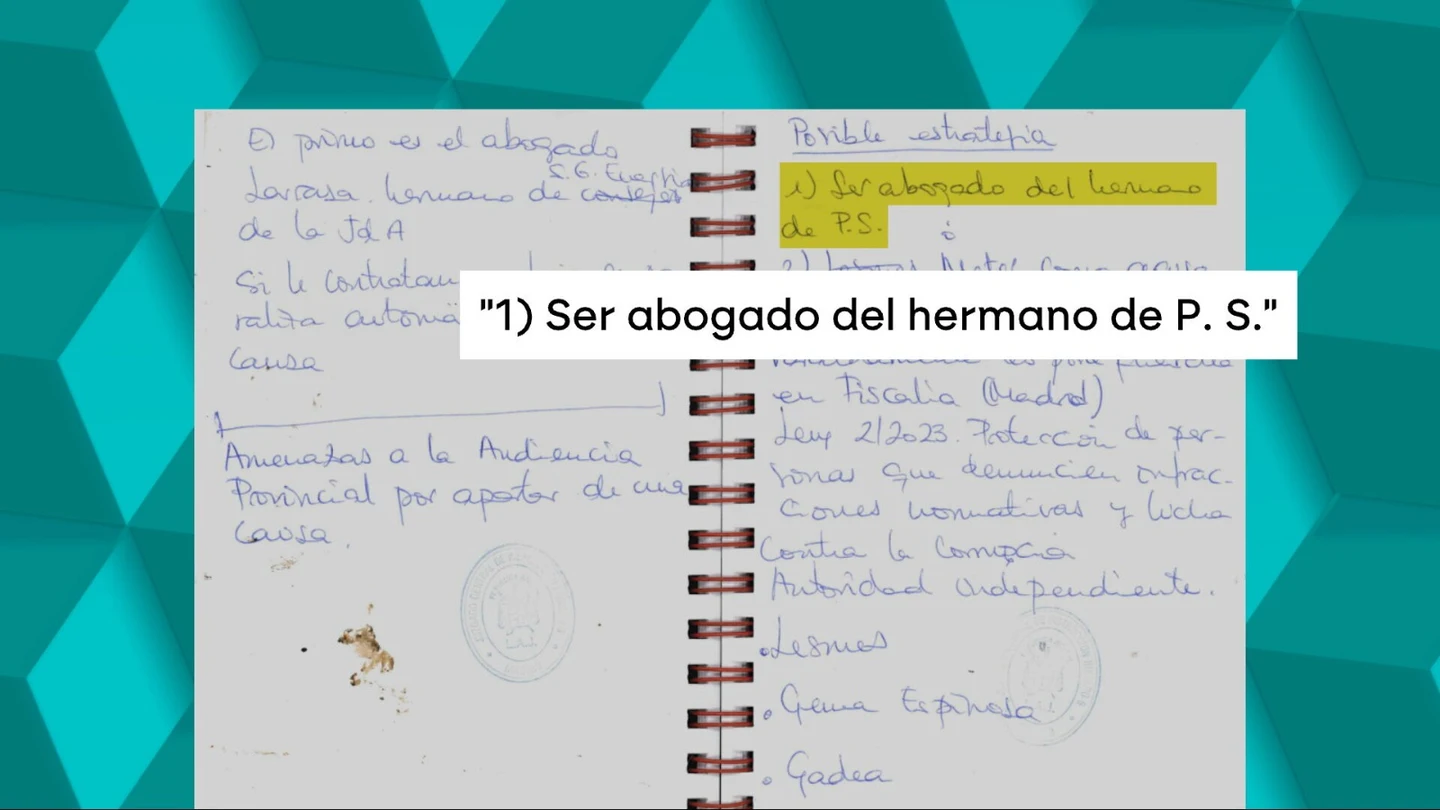 Las anotaciones de Leire Díez que apuntarían a Sánchez Las anotaciones de Leire Díez que apuntarían a Sánchez