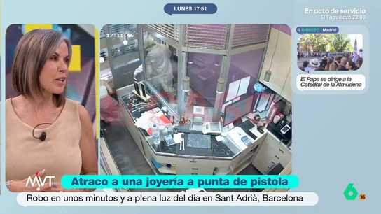 Bea de Vicente comenta el atraco a una joyería de Barcelona Bea de Vicente comenta el atraco a una joyería de Barcelona