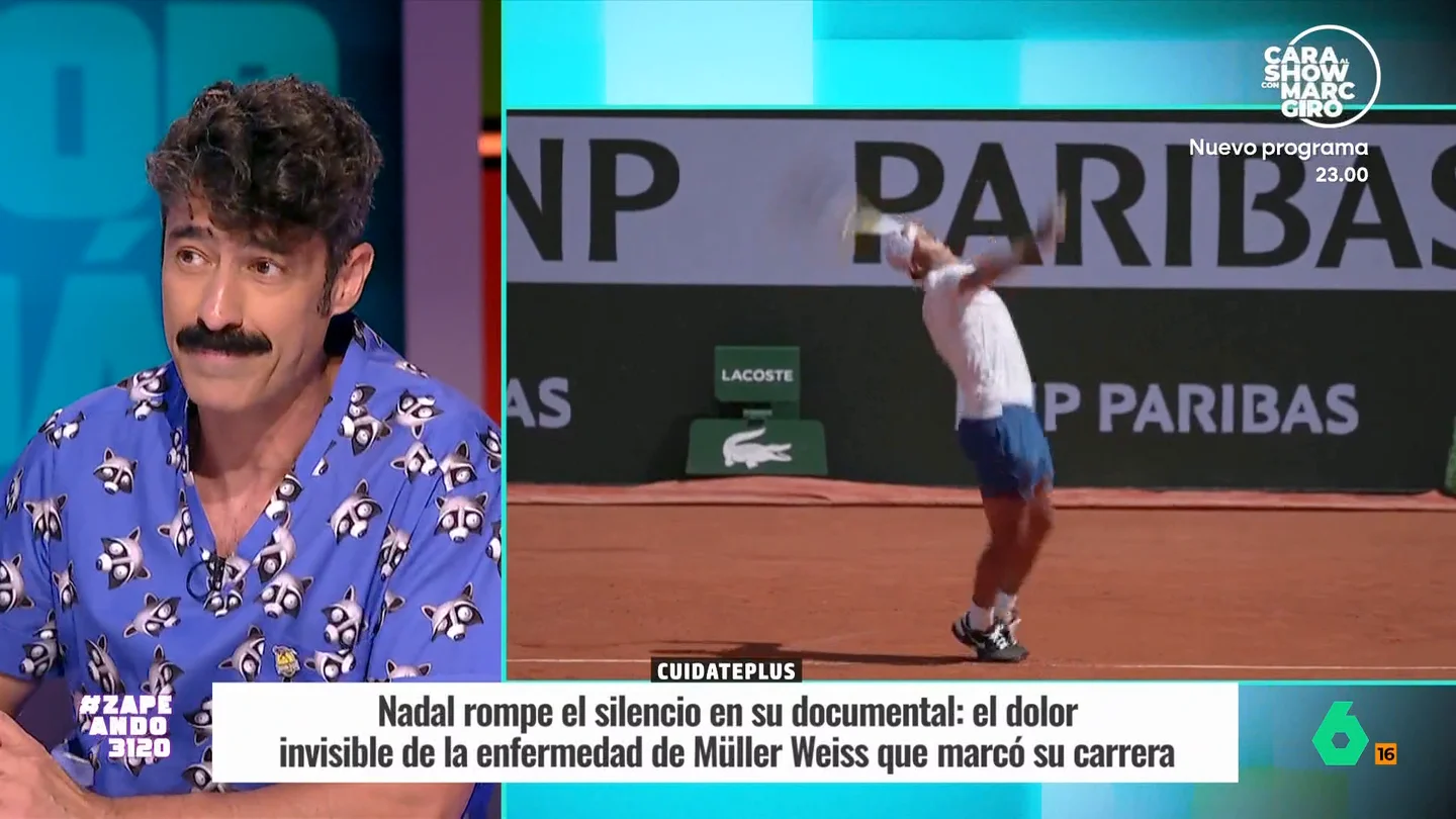 Víctor Hernán analiza el síndrome de Müller Weiss que padece Rafa Nadal Víctor Hernán analiza algunas dolencias del pie, como la enfermedad de Müller Weiss, que produce un gran dolor a quien lo sufre, como Nadal: "Muchos en su pellejo lo dejan a mitad de la carrera", comenta el fisio.