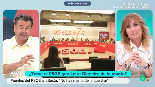 Mayte Alcaraz señala que le consta que Leire Díez y Cristina Narbona "tenían más relación de la que parece" La periodista expone que está deseando escuchar a la presidenta del PSOE ya que cree "que tenía una relación mucho más intensa con Díez de lo que ha contado".