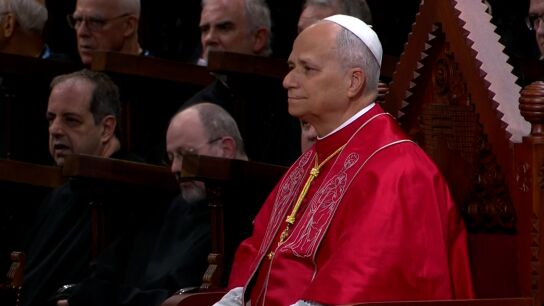 El papa Le&oacute;n XIV, en la Abad&iacute;a de Nuestra Se&ntilde;ora de Montserrat