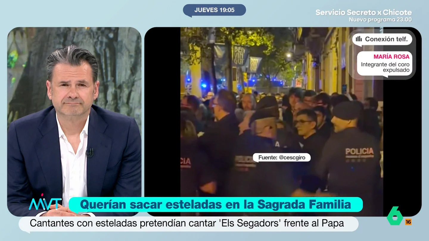 María Rosa, miembro del coro expulsado de la Sagrada Familia: "Pensábamos que querían que estuviéramos en la bendición y nos encontramos en la calle" Más Vale Tarde entrevista a María Rosa, una de los 600 cantantes del coro expulsados de la Sagrada Familia, que relata cómo lo vivieron: "Unos estaban desmoralizados, otros tristes y otros enfadados".