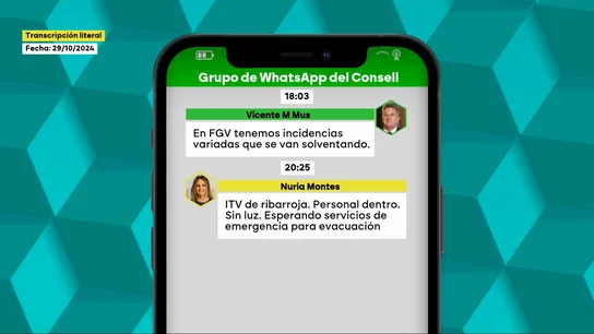 El chat del Consell el día de la DANA El chat del Consell el día de la DANA