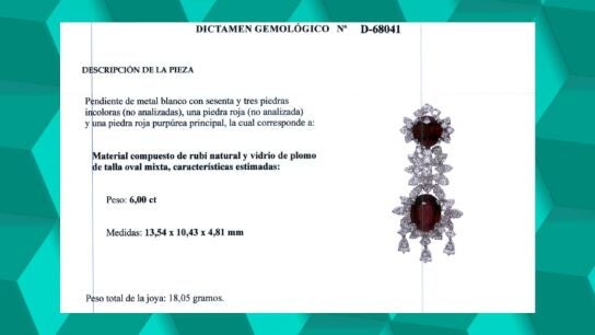 Análisis gemológico de una de las joyas de la caja fuerte de Zapatero