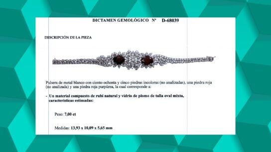 Análisis gemológico de una de las joyas de la caja fuerte de Zapatero