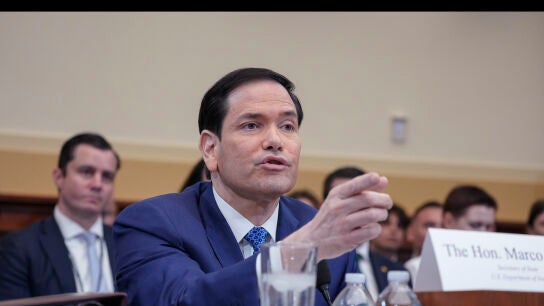 El secretario de Estado de Estados Unidos, Marco Rubio, durante una comparecencia